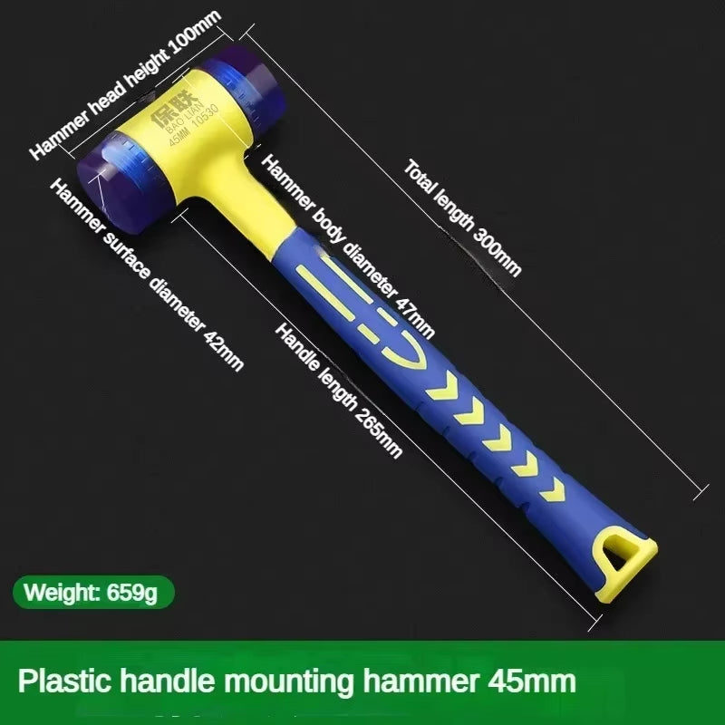 Rubber Hammer 25/35/45Mm New Double Head Multifunctional Double Face Soft Touch Hammer Plastic Coated Grip DIY Hand Tool