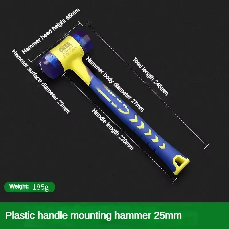 Rubber Hammer 25/35/45Mm New Double Head Multifunctional Double Face Soft Touch Hammer Plastic Coated Grip DIY Hand Tool