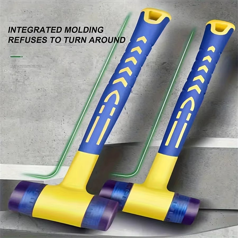 Rubber Hammer 25/35/45Mm New Double Head Multifunctional Double Face Soft Touch Hammer Plastic Coated Grip DIY Hand Tool