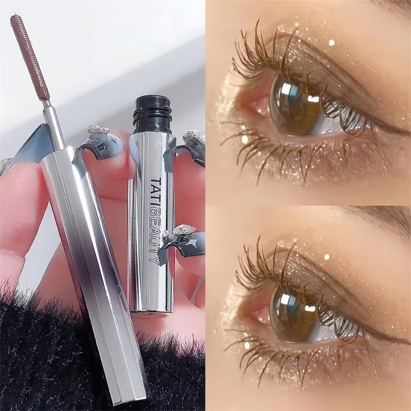 Metal Bar Type Head Mascara Waterproof Lasting Extra Volume Smudge-Proof Curling Lengthening Eyelash Extension Eye Makeup Tools