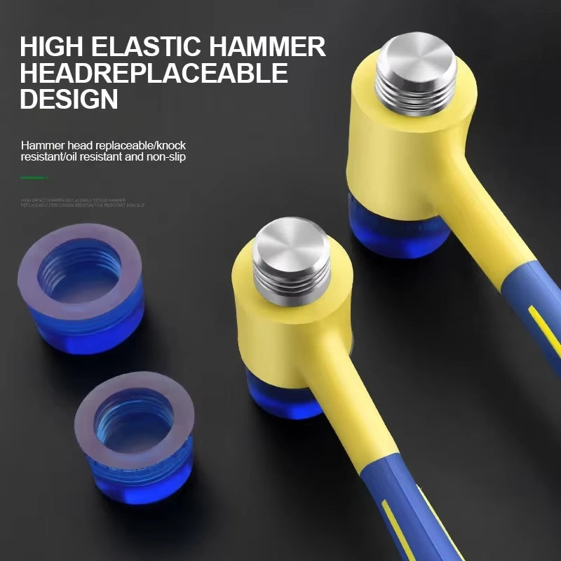Rubber Hammer 25/35/45Mm New Double Head Multifunctional Double Face Soft Touch Hammer Plastic Coated Grip DIY Hand Tool
