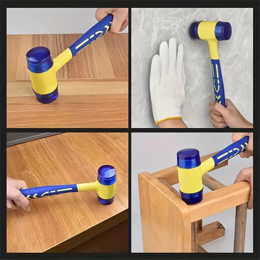 Rubber Hammer 25/35/45Mm New Double Head Multifunctional Double Face Soft Touch Hammer Plastic Coated Grip DIY Hand Tool