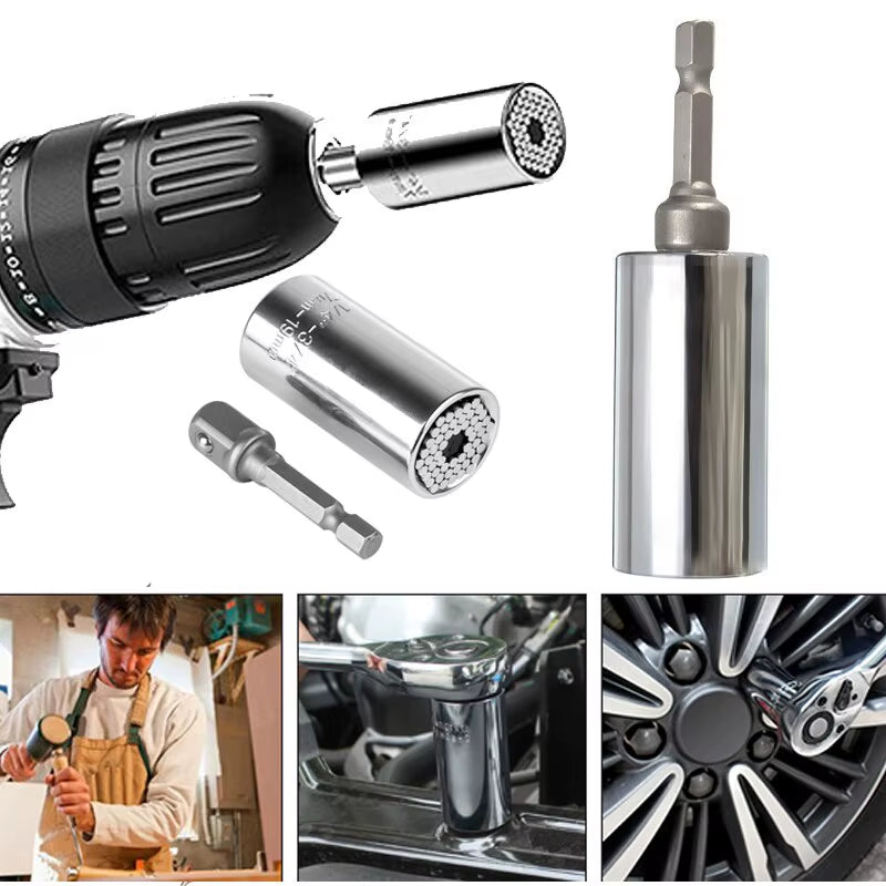 Multifunctional 7 to 19Mm Magic Socket Multi Purpose Wrench Extension Rod Electric Hand Drill Screw Tool Set