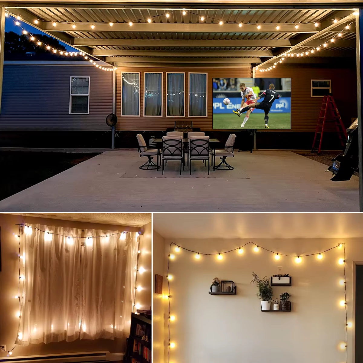 9M /15M Fairy Wedding String Light Christmas Retro LED Globe Festoon Bulb LED Fairy String Light Outdoor Party Garden Garland