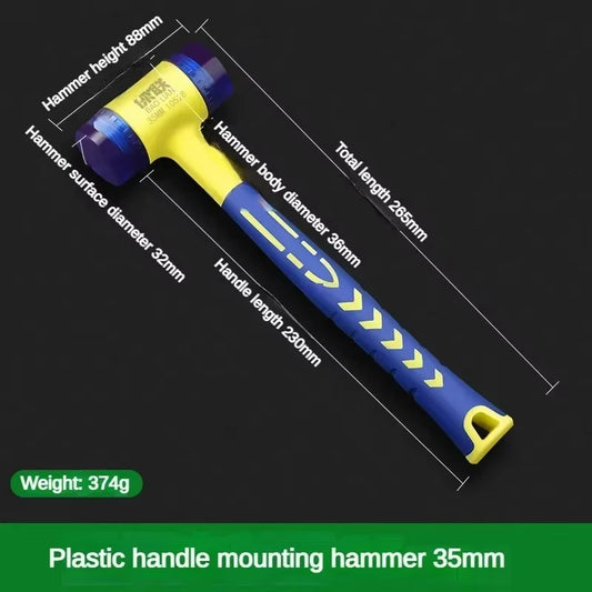 Rubber Hammer 25/35/45Mm New Double Head Multifunctional Double Face Soft Touch Hammer Plastic Coated Grip DIY Hand Tool