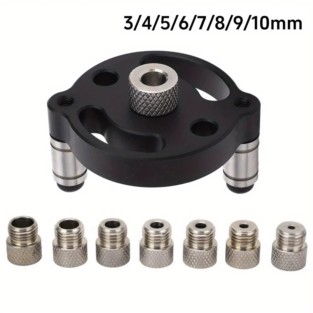 Self Centering Doweling Jig, Self Center Dowel Jig Handheld Drill Guide for Straight Holes Wood Panel Hole Puncher Locator Tool